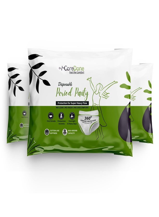 Caredone Overnight Period Panties (S-XL size) for heavy flow period protection | with 360 degree anti-leakage design |No Leakage | Sanitary Pants for Regular Flow & Heavy Flow (XL, 10) - Image 1